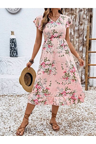 Iuliashop Rochie midi Darcy Rose cu imprimeu floral - S