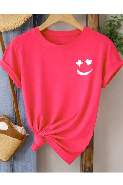 Pink Sky Oversize T-shirt 100% βαμβακερό Unisex Άνετη εφαρμογή Τάση Νέα Σεζόν