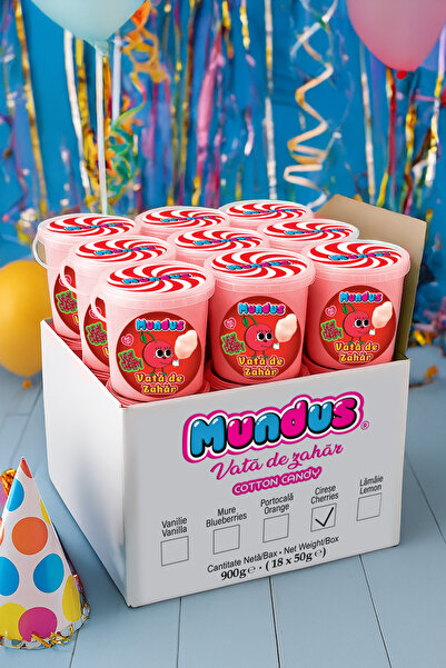 MUNDUS Cotton Candy MUNDUS Πολύ Κερασένιο Μαλλί της Γριάς – 18 τεμάχια x 50γρ...