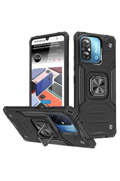 OEM Θήκη Armor Ringstand Black Xiaomi Redmi 12C