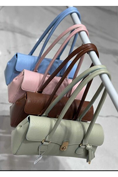 ÖZÜM ÇANTA Women's Long Handle Rectangular Model Hand and Shoulder Bag Blue