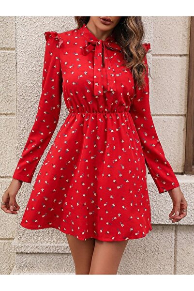 Iuliashop Rochie scurtă roz Felly cu imprimeu floral alb - XL