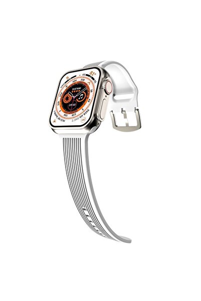 Orso Ribbed Silicone White Λουράκι Apple Watch 44/45/46/49mm