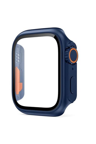Orso 2-in-1 Switch to Ultra Hard Frame Blue + Tempered Glass Apple Watch 45mm