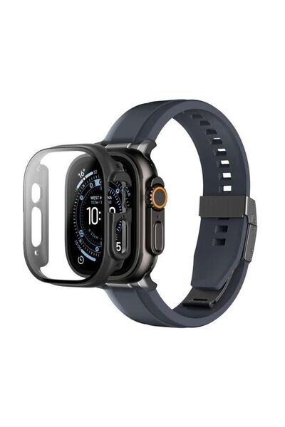 Amazingthing Θήκη Radix 9H Γυαλί Μαύρο Apple Watch 49mm