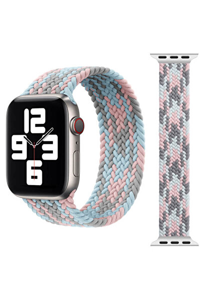 WIWU Braided Stretchy Pink Blue Grey Λουράκι για Apple Watch 44/45/46/49mm (S...