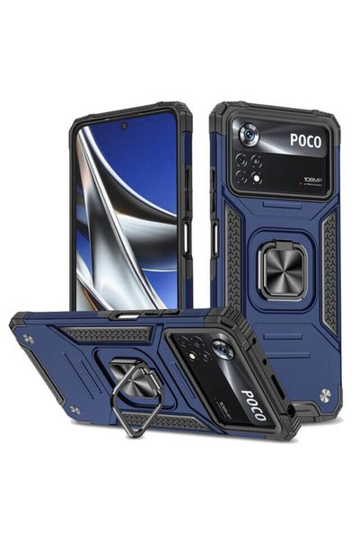 OEM Armor Ringstand Case Blue Xiaomi Poco M4 Pro 4G