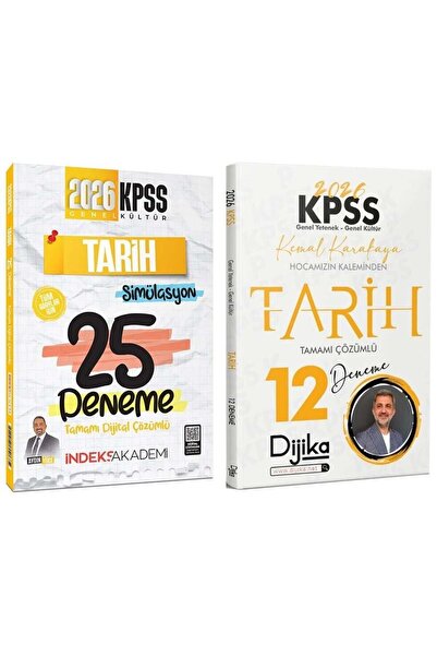İndeks Akademi İndeks + Dijika 2026 KPSS Tarih 25 + 12 Deneme 2 li Set - Aydı...