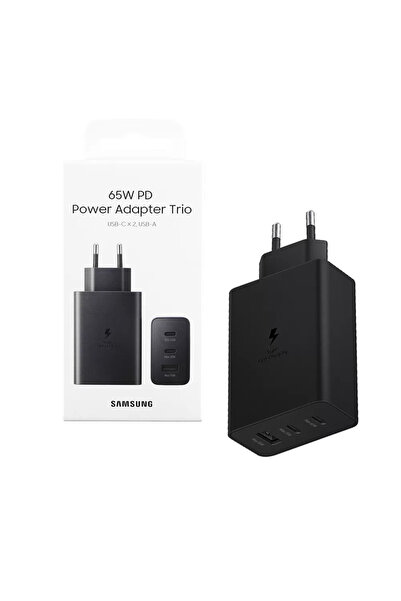 Samsung Φορτιστής Fast Travel Charger 65W 2xType C & USB Black
