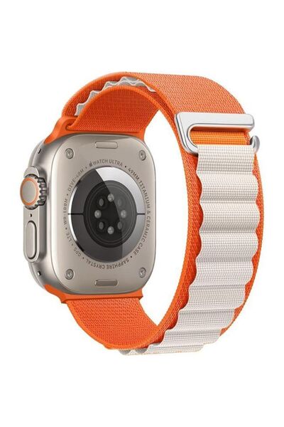 Orso Αλπικό Νάιλον Λουράκι Θηλιάς Πορτοκαλί Αστρόφωτο για Apple Watch 44/45/4...