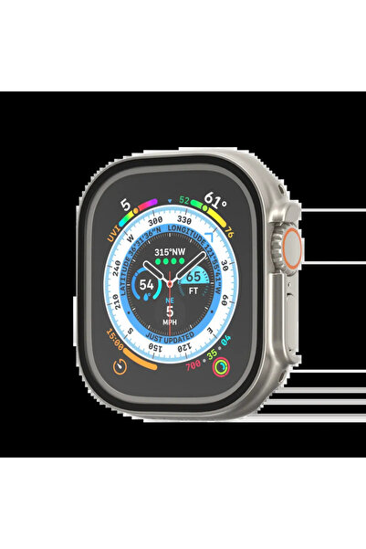 SwitchEasy Hybrid Series 2in1 Glass Case Titanium Apple Watch 49mm