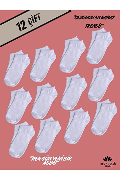 BLGN SOCK Ekonomik beyaz patik çorap