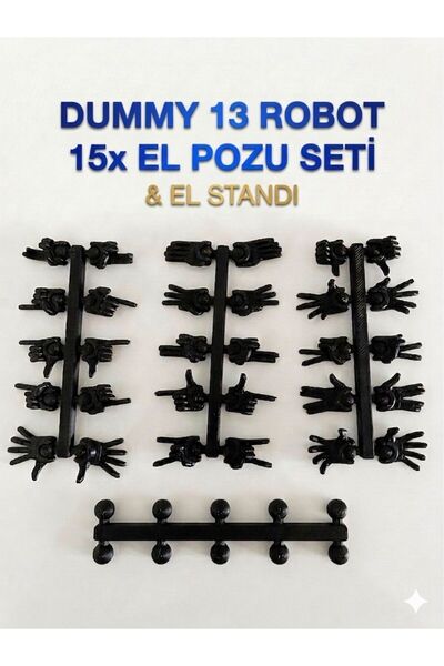 MD Design Dummy 13 Figür 15x El Pozu Seti ve 3 El Standı Aksesuar Kiti Hareke...