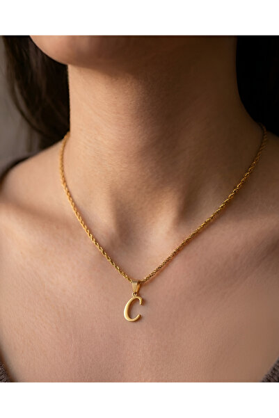 Elora Veyn Women's Twisted Chain C Letter Steel Necklace Does Not Tarnish
