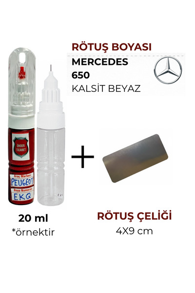 Önder Ticaret Mercedes 650 Kalsit Beyaz Rötuş Boyası ve Rötuş Çeliği