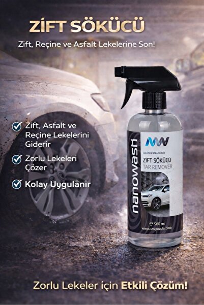 nanowash Zift Sökücü 500 ml – Zift ve Katran Lekesi Çözücü