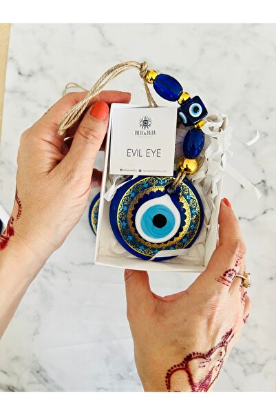Talia&Talia El Yapımı Nazar Boncuğu Duvar Süsü | Hediyelik Evil Eye Dekor - 7 cm