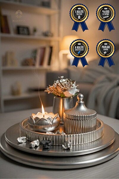 RemStone Dekoratif Obje & Biblo Minimal Tepsi Seti – Mumluk & Dekoratif Vazo ...