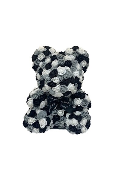 velve Ursulet Floral Triple color din Trandafiri spuma in cutie cadou, 25 cm,...
