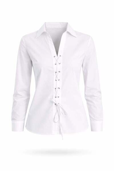 5in1Canpolat Λεπτομερές πουκάμισο ποπλίνας με λευκό σχέδιο πουλιού 4146