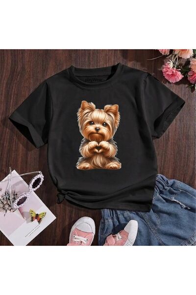 playwear Παιδικό unisex μπλουζάκι με στάμπα Fancy Dog, 100% βαμβακερό, με λαι...