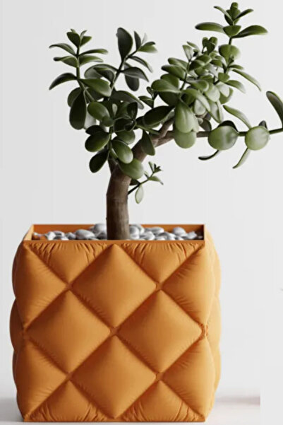 Genç 3D Pofuduk Kumaş Görünümlü Modern Saksı - Estetik Şişme Tasarım Dekorati...