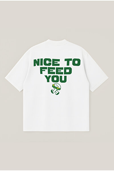 Moon Dancer Nice To Feed You Oversize Boxy Cut Unisex T-shirt με στάμπα από 1...