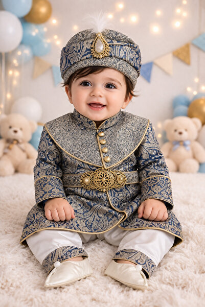 My Babies Label Erkek Bebek 5 Parça Kaftanlı Şehzade Takımı Mevlütlük
