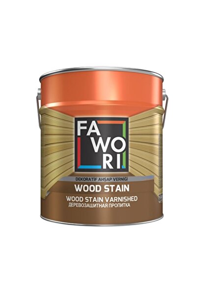 Fawori Wood Stain Dekoratif Ahşap Verniği, 0.75 L, Orman Yeşili
