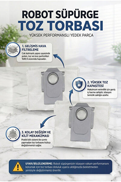 Asgard Grup متوافق مع ROBOROCK Q5 PRO/Q5 PRO +/Q8 MAX/Q8 MAX + كيس غبار عدد 2...
