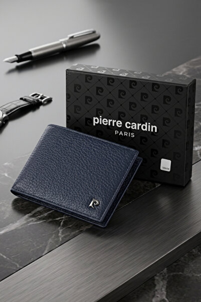 Pierre Cardin 075 Hakiki Deri Erkek Cüzdan Kartlık Floater Lacivert