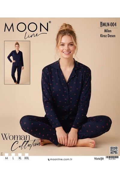 Marka Pajama set navy blue with cherry