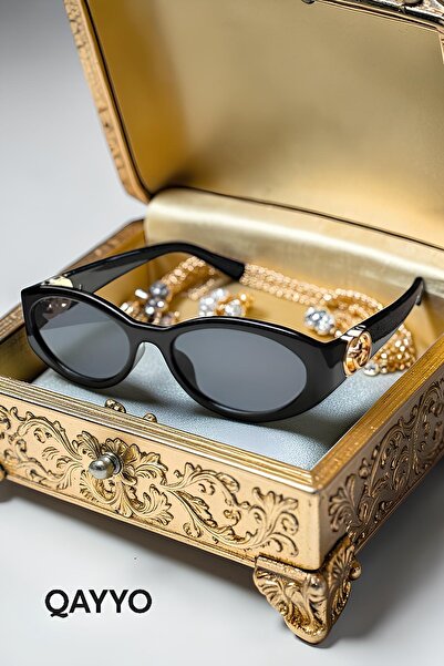 QAYYO Accessories نظارات شمسية نسائية خفيفة للغاية من Geran Black مع حماية من...