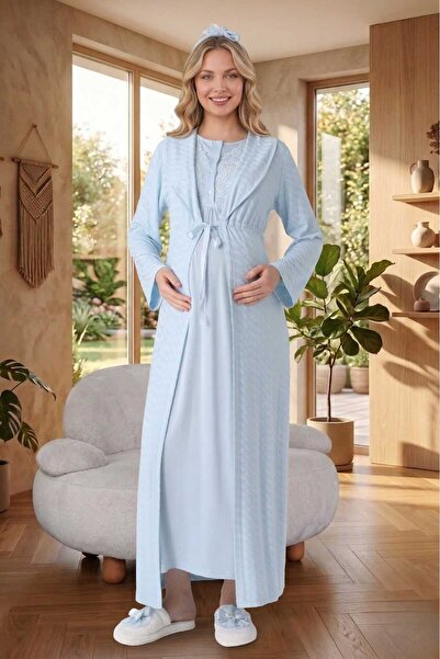 Lohussa Νέα σεζόν Μπλε ζακάρ σάλι με γιακά, Καλοκαιρινό ολόσωμο, Ειδικού Σχεδ...