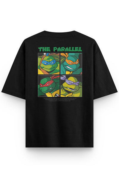 Overoz Women's / Men's Semi Oversize T-Shirt Ninja Back Printed Black T-Shirt...