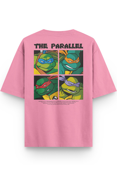 Overoz Women's / Men's Semi Oversize T-Shirt Ninja Back Printed Pink T-Shirt ...