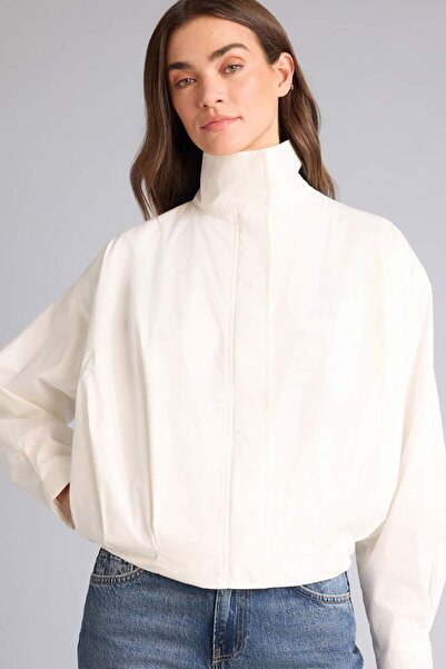 DeFacto Μπλέιζερ Ποπλίνα με Γιακά Όρθιας Εφαρμογής και Στενή Γραμμή H0893AX26SM