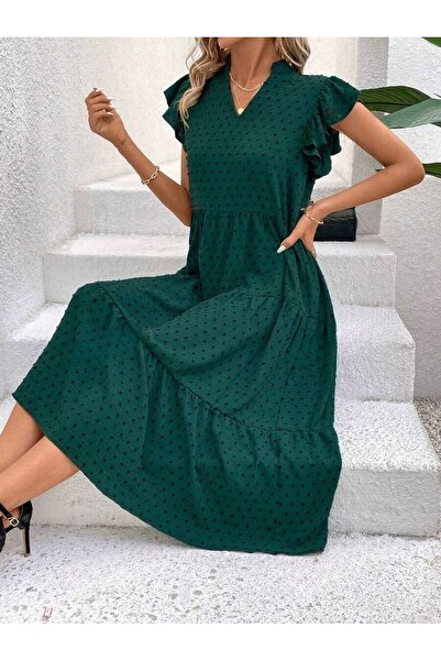 Iuliashop Rochie midi verde Pamila - S