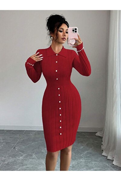 Iuliashop Rochie Scurta Tricotata Felicia Grena - S