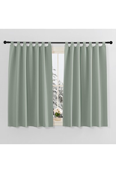 OEM Perdele scurte, opace, cu ocheți textile, verde salvie, protecție termică...