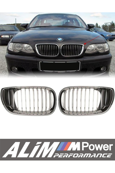 CarStore BMW 3 Series E46 Sedan (2002–2005) Full Krom Ön Böbrek Panjur Seti (...
