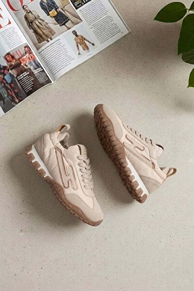 Ayakkabı Fuarı Elit BTFLRPRS-211 Kadın Klasik Sneaker Bej