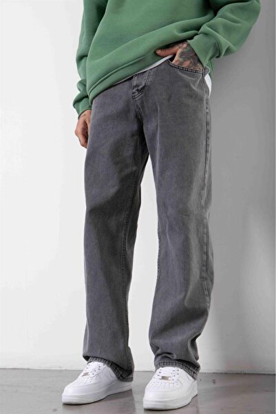 Machinist Men's Relaxed Baggy Jean Trousers Acid Anthracite