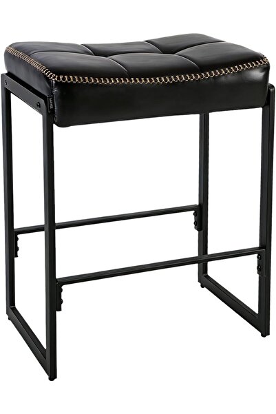 Garvee Modern Bar Stool, Waxed Leather Soft Padded Industrial Barstool for Ki...