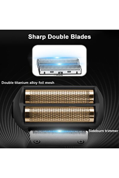Kemei Men’s Shaver Rechargeable Beard Trimmer Titanium Foil Cordless Razor