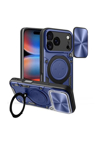 DAMUR Husa LensCover KickStand Apple iPhone 17 Pro Max, Inel Magnetic, Protec...
