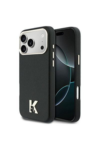 Karl Lagerfeld Калъф за iPhone 17 Pro Max, Карл Лагерфелд, PU ​ ​ Черен