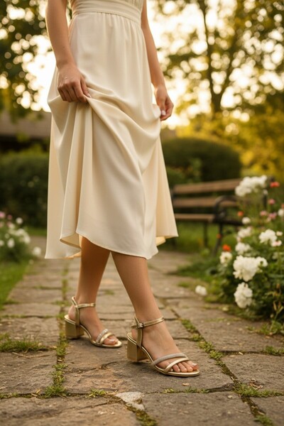 enoch Women's Stone-Strapped Thick-Heeled Ankle-Strap Sandals