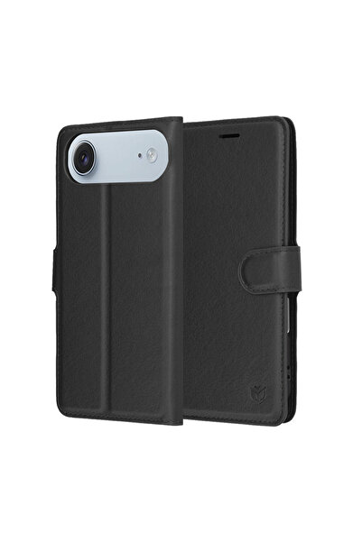 Stef's Cat Husa pentru iPhone 17 Air, Stef's Cat, Leather Folio, negru