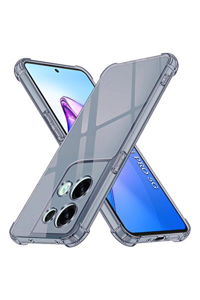 DAMUR Husa Clear Anti-Soc Oppo Reno8 Pro, Protectie Colturi AirBag, Fumuriu